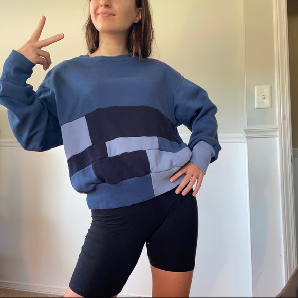 Blue patchwork sweatshirt - Picture 5 of 5
